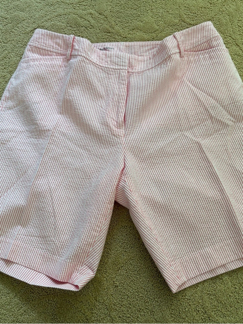 Talbots Pink Seersucker Bermuda Shorts 16W